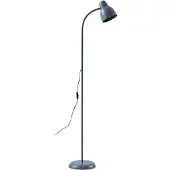 LINDBY Vloerlamp Tebbi , alu / grijs / zink, Woon-/ Eetkamer, metaal, vloerlamp