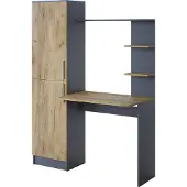 Vicco Tessa Bureau – 122.9 x 52 cm Antraciet/gouden eik