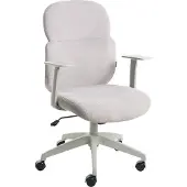 Beliani LEXOR - Bureaustoel - Lichtgrijs - Polyester