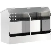 vidaXL Voerbak voor konijnen, zilver, 64,5 x 25,5 x 45,5 cm, inhoud 6 kg