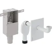 Geberit UP Sifon voor wastafel, horizontale afvoer, afdekplaat, wit, 1 stuk.