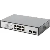 Digitus DN-95140 DN-95140 19 netwerk switch 8 + 2 poorten 10 / 100 / 1000 MBit/s PoE-functie