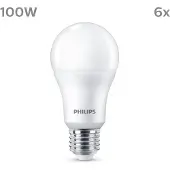 Philips LED lamp E27 | Peer A60 | Mat | 4000K | 13W (100W) | 6 stuks