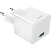 Hama Schnellladegerät, USB-C, PD/Qualcomm/GaN, Mini-Ladegerät, 30 W, Weiß