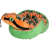 Wild republic Knuffel Slang Junior 137 Cm Pluche Oranje/groen