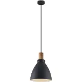 LINDBY Hanglamp Trebale, dimbaar, zwart, Woon-/ Eetkamer, metaal, Scandinavisch, hanglamp