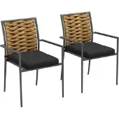 Outsunny tuinstoelen - set van 2 - staal - polyester - veelkleurig