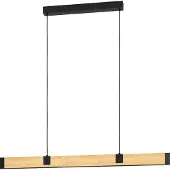 Eglo CAMINARRO, flexibele ophanging, zwart, bruin, staal, hout, rechthoekig, geschikt voor de eetkamer, kleur: zwart