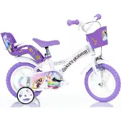 Dino Bikes Dino Kinderfiets Unicorn Academy 12 Inch Paars paars Metaal