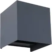 LINDBY Smart LED buiten wandlamp Dara grijs hoekig CCT RGB Tuya Dara, dimbaar, alu / grijs / zink, Kunststof, Modern, slimme wandlamp buiten