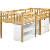 Beliani SUSVILLE - Kinderbed - Lichtbruin - 90 x 200 cm - Rubberhout