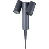 PRIOS prikspot Tulimar, 2-lamps, antraciet, IP65 dimbaar, zwart, Aluminium, Modern