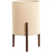 Light & Living Schemerlamp Litto Ø 28cm - walnoot met naturel linnen