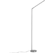 LINDBY LED-vloerlamp Jabbo, alu / grijs / zink, Werkkamer / Kantoor, metaal, Modern, LED vloerlamp