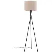 LINDBY Vloerlamp Soula, crème / amber, Woon-/ Eetkamer, Kunststof, Landelijk, vloerlamp
