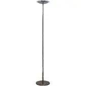 LINDBY LED-uplighter vloerlamp MALEA, dimbaar, chroom / zilver, Woon-/ Eetkamer, metaal, Modern, LED vloerlamp