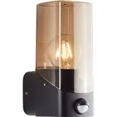 Brilliant Zwarte wandlamp Minou met sensor