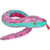 Wild republic Knuffel Slang Junior 137 Cm Pluche Roze/groen