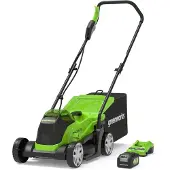 Greenworks 2516107UB grasmaaier Duwgrasmaaier Batterij/Accu Zwart, Groen