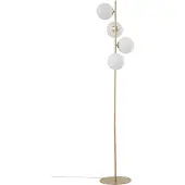 LUCANDE Vloerlamp Isandro, messing / goud, Woon-/ Eetkamer, metaal, Modern, vloerlamp