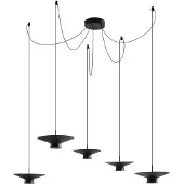 LINDBY Hanglamp Norvind, dimbaar, zwart, Woon-/ Eetkamer, metaal, Modern