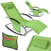 SoBuy Tuinstoel - Ligstoel Met Zak - Ligstoel Groen - OGS28-GR