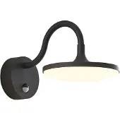 Arcchio Wandlamp buiten met bewegingssensor Fineria, zwart, Aluminium, Modern