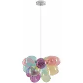 LUCANDE Hanglampe , Diborah, dimbare, Meerkleurig, Woonkamer, Glas, Designer