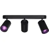 Calex Smart Plafondlamp - 3-Lichts - Slimme Opbouwspot - Ovaal - Zwart