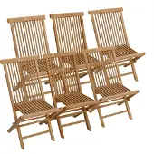 Happy Garden Set van 6 LOMBOK teakhouten tuinstoelen