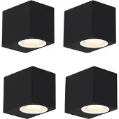 QAZQA Set van 4 moderne wandlampen zwart IP44 - Baleno I