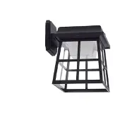 LINDBY LED wandlamp Latarka, hoogte 24 cm, sensor Latarka, zwart, Kunststof, Modern, solar buitenlamp