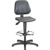BIMOS Werkstoel 9651, integraalschuim, glijders, voetenring, zwart