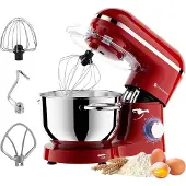 Kitchenbrothers Keukenmachine - Keukenmixer - 6L Mengkom - 1400W - Rood