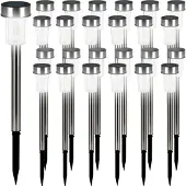 Monzana Tuinverlichting LED Solar 24 stuks RVS IP44 Wit