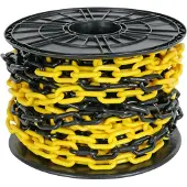 Perel Geel/zwarte ketting 8mm op haspel - 25m