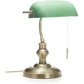 LINDBY Bureaulamp Milenka, brons / oud-messing, Woon-/ Eetkamer, metaal, Antiek, bureaulamp