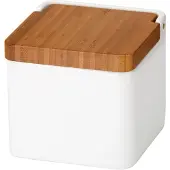 Tescoma Voorraadbus wit - Bewaren en opbergen - Keramiek/hout - 1.3 L - 11 cm