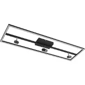 LUCANDE Plafondlamp , Yvor, Zwart, Woonkamer, Metaal, Modern