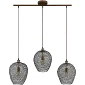 LINDBY Hanglamp Benja, dimbaar, zwart, Woon-/ Eetkamer, metaal, Vintage, hanglamp