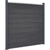 vidaXL Schuttingpaneelset 526x186 cm HKC grijs