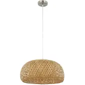 LINDBY Hanglamp Jadwiga, dimbaar, hout licht, Woon-/ Eetkamer, Bamboe, Scandinavisch, hanglamp