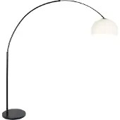 Steinhauer Booglamp Stresa zwart met witte lampenkap
