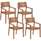 Beliani AGELLO - Eetkamerstoel-Lichte houtkleur-Acaciahout
