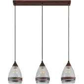 LINDBY Hanglamp Millina, dimbaar, bruin / roest, Keuken, Glas, Antiek, hanglamp