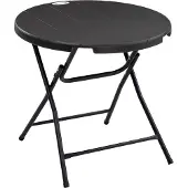 Outsunny Gartentisch Stahl, HDPE Dunkelgrau