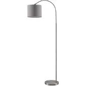 LINDBY Booglamp - vloerlamp Keriba, alu / grijs / zink, Woon-/ Eetkamer, metaal, Modern, booglamp