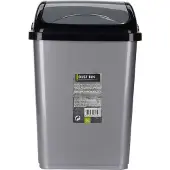 Excellent houseware Afvalemmer SWING - 5 liter - grijs/zwart - met klep deksel - kunststof - klein model prullenbak - Toilet - Badkamer
