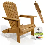 Juskys Tuinstoel / Tuinligstoel Korfu - Acaciahout - Opvouwbaar