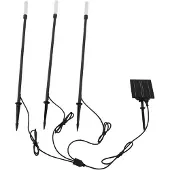 LINDBY LED lamp op zonne-energie Balian, set van 3, zwart, aluminium, 3000K Balian, zwart, Aluminium, Modern